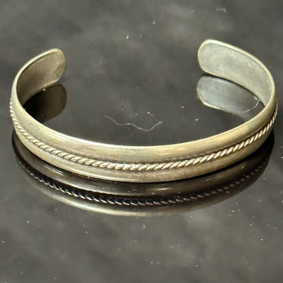 Sterling Silver Mexico Mexican Cuff Bracelet 925 solid tested Mexicana small med - Picture 4 of 8